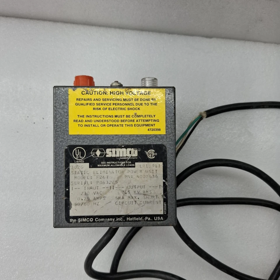 SIMCO F267 PN-4000636 STATIC ELIMINATOR POWER UNIT F267